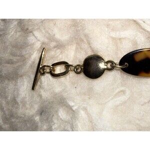 Faux Tortoise Plastic Link Gold tone bracelet